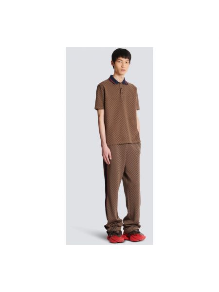 Camisa de tejido jacquard Balmain marrón
