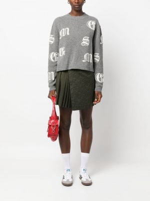 Pull en tricot col rond Msgm gris