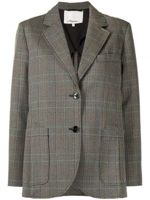 Sjekket lang blazer 3.1 Phillip Lim grå