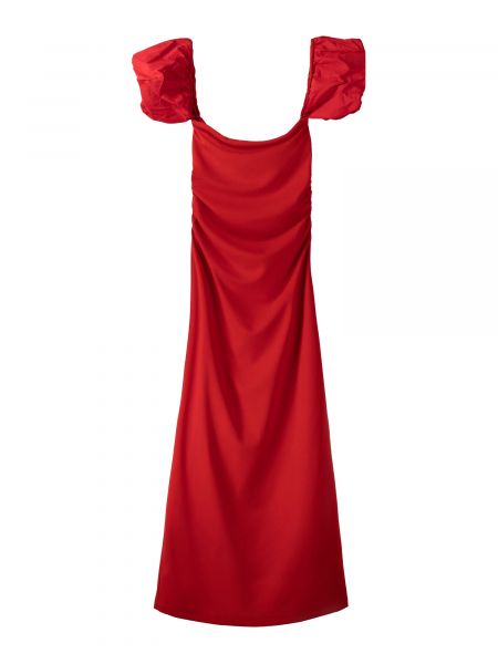 Haljina s elastičnim strukom Bershka crvena