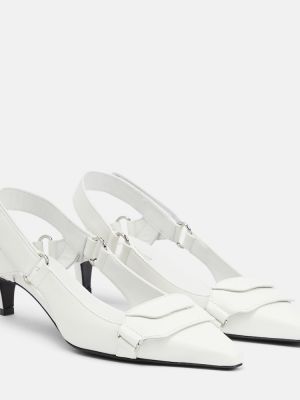 Кожени полуотворени обувки с отворена пета Courrã¨ges бяло