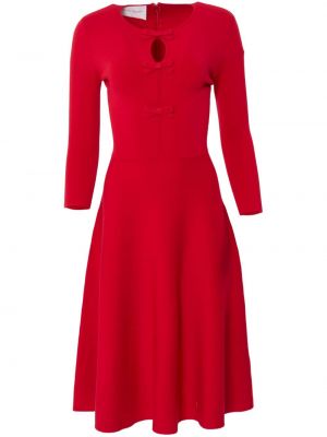 Μάλλινη μίντι φόρεμα με φιόγκο Carolina Herrera κόκκινο