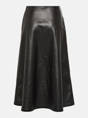 Кожена пола Balenciaga черно