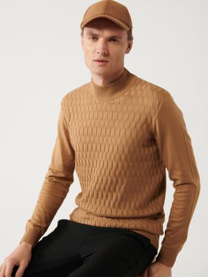 Kokvilnas džemperis ar augstu apkakli Avva
