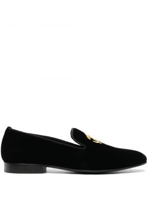 Pantofi loafer de catifea Roberto Cavalli negru