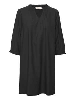 Viskózové priliehavé košeľové šaty Cream - čierna