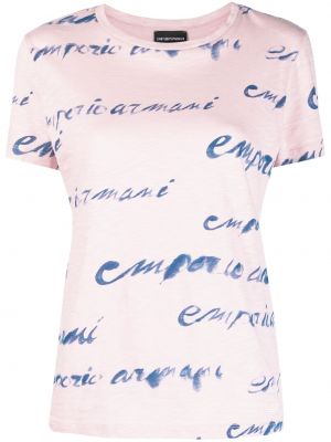 Kokvilnas t-krekls ar apdruku Emporio Armani