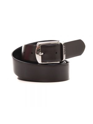 Cinturón de cuero con hebilla reversible Canali negro
