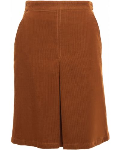 Плиссированная юбка вельветовая A.p.c., коричневая
