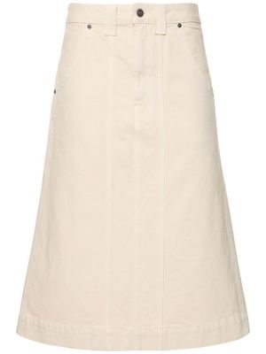 Bavlnená džínsová sukňa Khaite biela