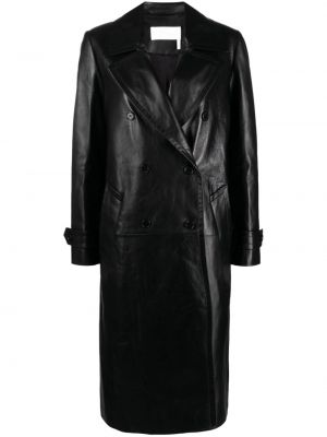 Kožený kabát Chloé čierna