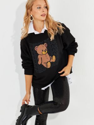Raštuotas džemperis Cool & Sexy juoda