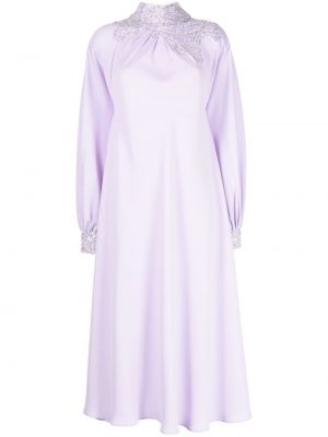 Midi šaty s výšivkou Saiid Kobeisy fialová