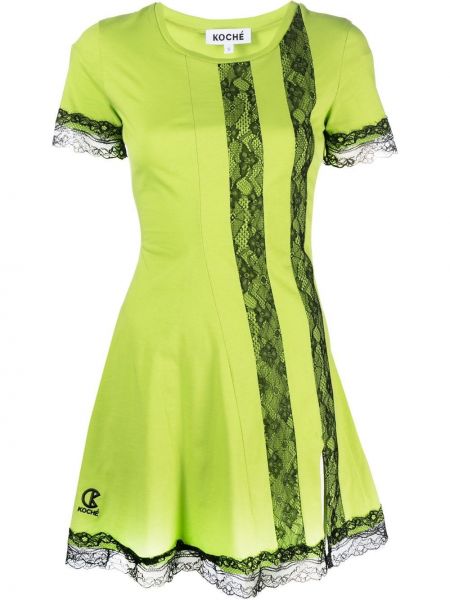 Мини рокля с дантела Koché зелено