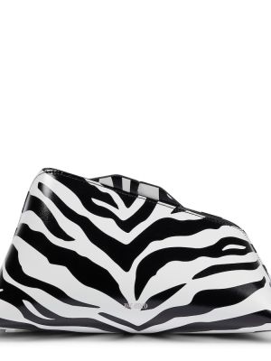 Leder clutch mit print mit zebra-muster The Attico