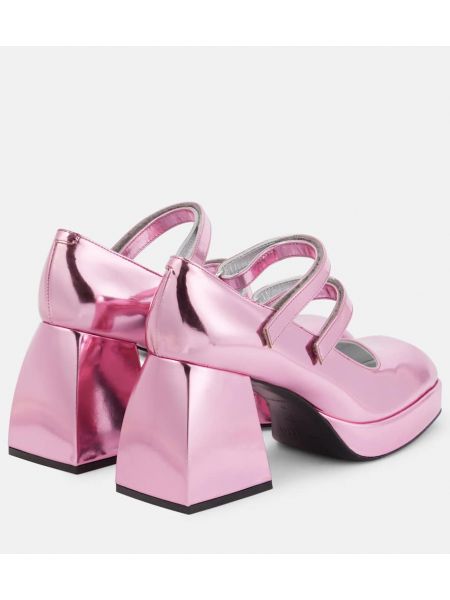 Кожени полуотворени обувки Nodaleto розово