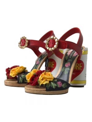 Sandały na obcasie na wysokim obcasie bez obcasa Dolce And Gabbana czerwone