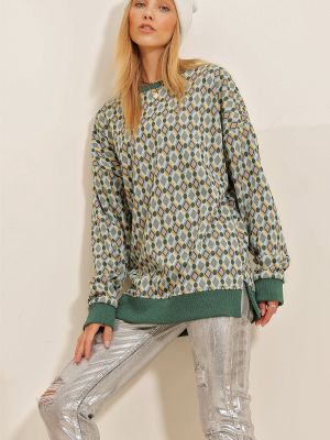 Bluza dresowa Trend Alaçatı Stili zielona