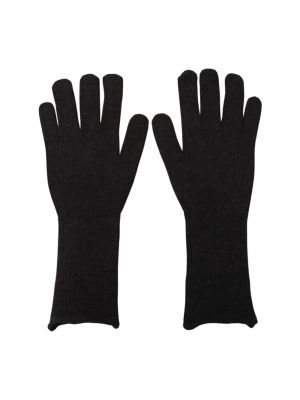 Czarne rękawiczki z kaszmiru Dolce And Gabbana