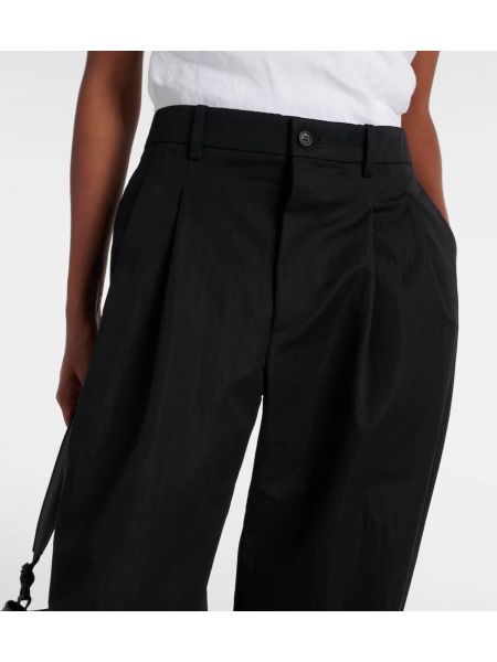Relaxed памучни панталон 7/8 Wardrobe.nyc черно