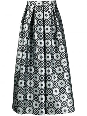 Falda larga con estampado con estampado geométrico Giorgio Armani gris
