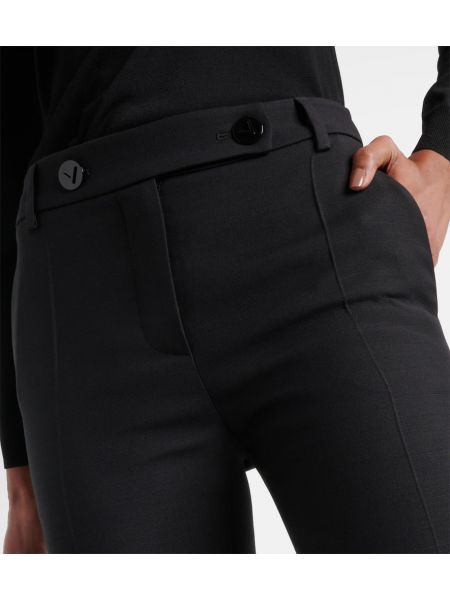 Slim fit rovné kalhoty Valentino černé
