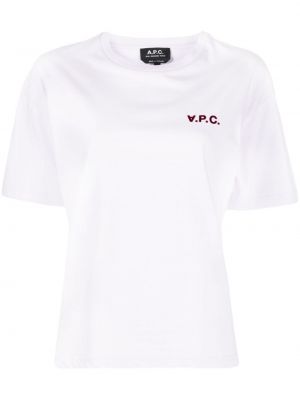 Bavlnené tričko A.p.c. fialová