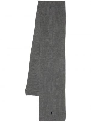 Echarpe brodée en tricot Polo Ralph Lauren gris