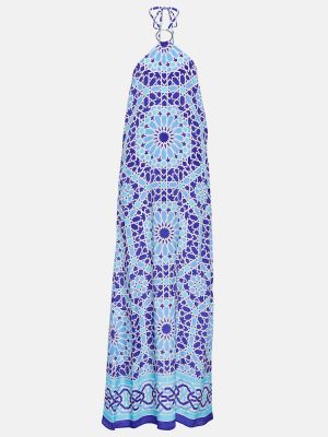 Sukienka długa z nadrukiem Alexandra Miro niebieska