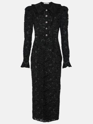 Черное длинное платье Alessandra Rich