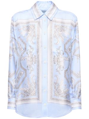 Chemise en soie Burberry bleu