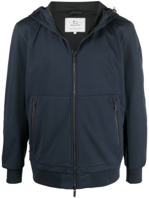 Ветровка с цип с качулка Woolrich синьо