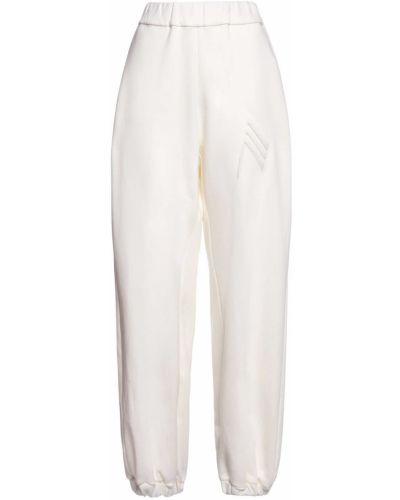 Džerzej bavlnené teplákové nohavice The Attico biela