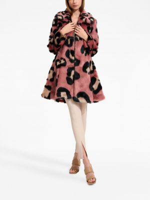 Veste en fourrure à imprimé à imprimé léopard Unreal Fur rose
