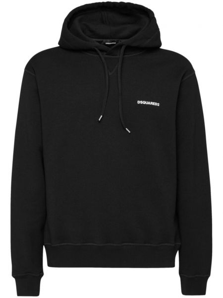 Sweat-shirt long en coton à imprimé Dsquared2 noir