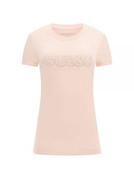 Majica z dolgimi rokavi Guess roza