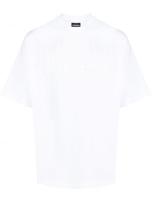 T-krekls ar apdruku džersija Jacquemus balts