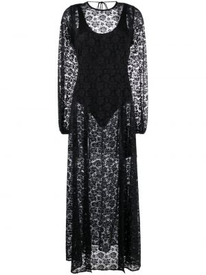 Μάξι φόρεμα με δαντέλα Rotate μαύρο