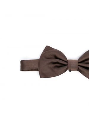 Jedwabny krawat z kokardką Dolce And Gabbana brązowy
