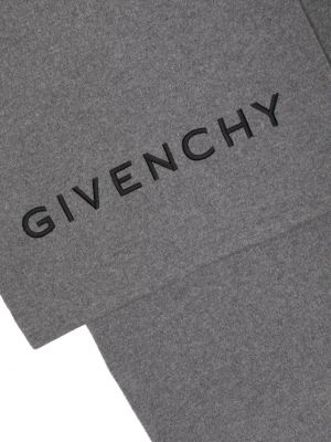 Dzianinowa haftowana szal Givenchy szara