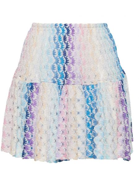 Плетена мини пола с дантела Missoni синьо