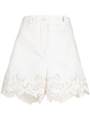 Shorts mit stickerei aus baumwoll Elie Saab weiß