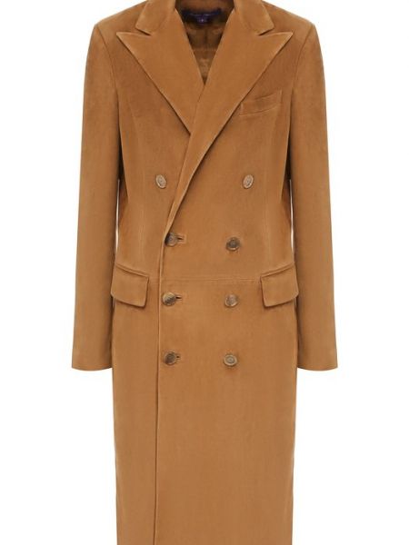 Замшевое пальто Ralph Lauren коричневое