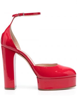 Полуотворени обувки на платформе Casadei червено