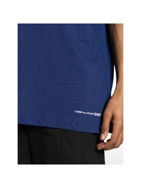 Camiseta de algodón con estampado Comme Des Garçons azul