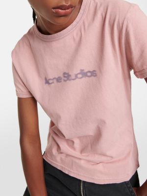 Jersey bombažna majica Acne Studios vijolična