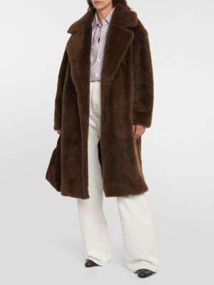 Vlněný kabát Yves Salomon hnědý