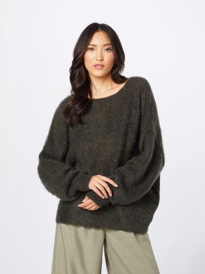 Меланжов пуловер American Vintage черно