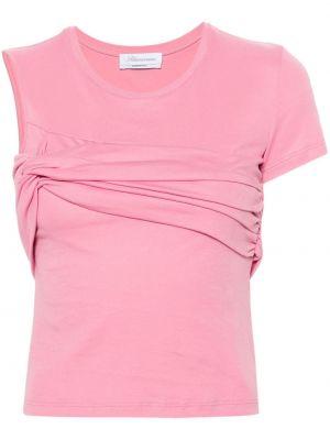 Βαμβακερή μπλούζα Blumarine ροζ