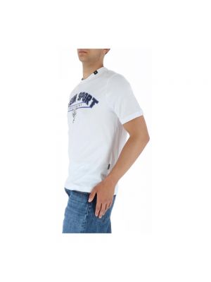 Camisa de algodón con estampado manga corta Plein Sport blanco